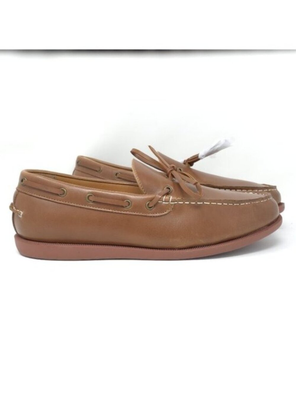 New Club Room Sean Cognac Leather Boat Shoes Slip-On Men’s 9M - Picture 3 of 10